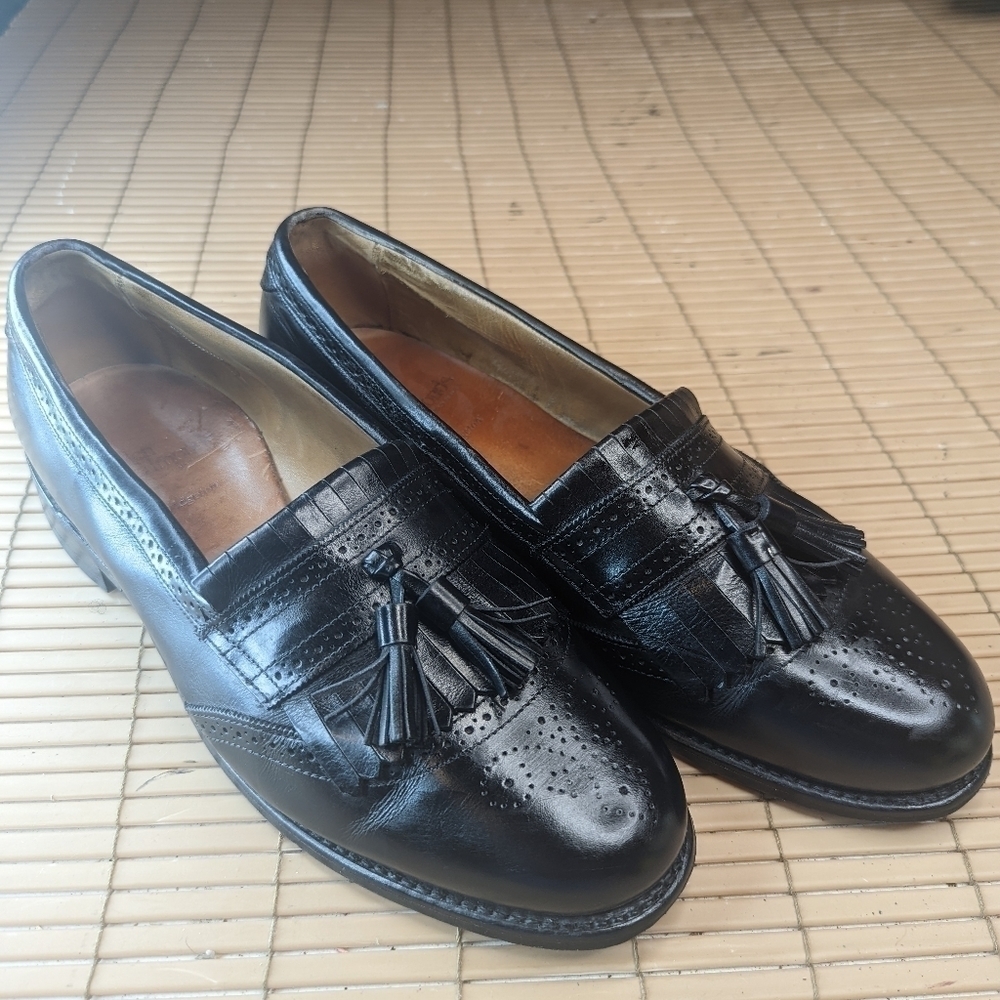 Allen Edmonds "Bridgeton" Men's Brogue Tassel Loafer Slip on Dress Shoes Black l